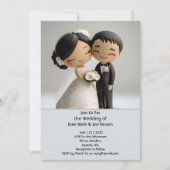 Schattigee Aziatische liefde huwelijksuitnodiging Kaart (Voorkant)