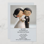 Schattigee Aziatische liefde huwelijksuitnodiging Kaart (Voorkant / Achterkant)