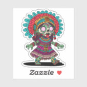 Schattigee Azteekse zombie Sticker (Vel)
