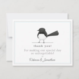 Schattigee B / W Bird - Eenvoudige elegante bruilo Notitiekaartje