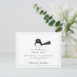 Schattigee B / W Bird - Eenvoudige elegante bruilo Notitiekaartje