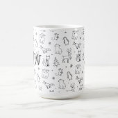 Schattigee B&W Winter Woodland Animals w Monogram Magische Mok (Midden)