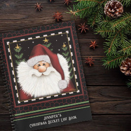 Schattigee Baard Santa Kerstmis Naam Emmer Lijst Notitieboek