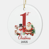 Schattigee Baby 1e kerstfoto Keramisch Ornament (Links)