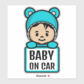 Schattigee Baby aan boord/Baby op Sticker (Vel)