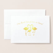 Schattigee Baby Aankondiging Flamingo Flock (Voorkant met envelop)