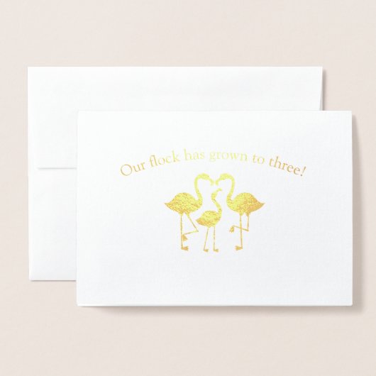 Schattigee Baby Aankondiging Flamingo Flock (Voorkant met envelop)