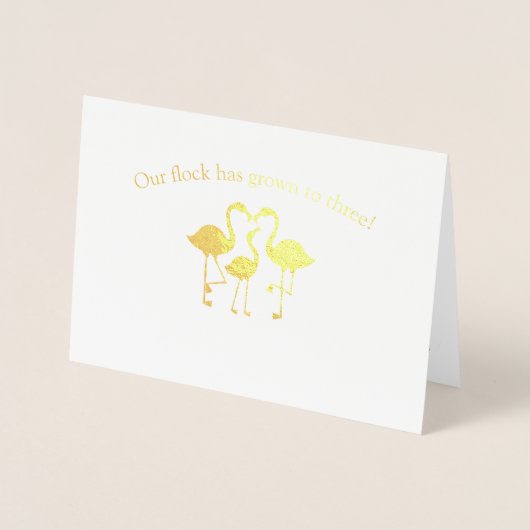 Schattigee Baby Aankondiging Flamingo Flock (Voorkant)