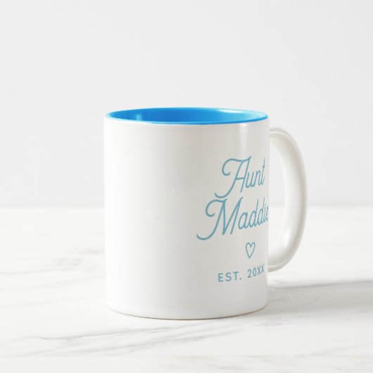 Schattigee Baby Aankondiging Tante Zwangerschap Tweekleurige Koffiemok (Voorkant rechts)