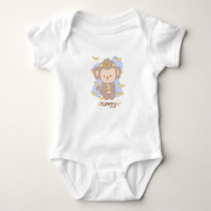 Schattigee baby-aap met bananen T-shirt