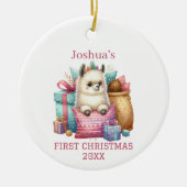 Schattigee Baby Alpaca Christmas Keramisch Ornament (Voorkant)