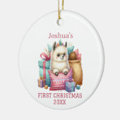 Schattigee Baby Alpaca Christmas Keramisch Ornament (Links)