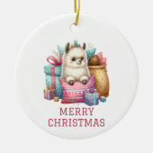 Schattigee Baby Alpaca Christmas Keramisch Ornament (Voorkant)