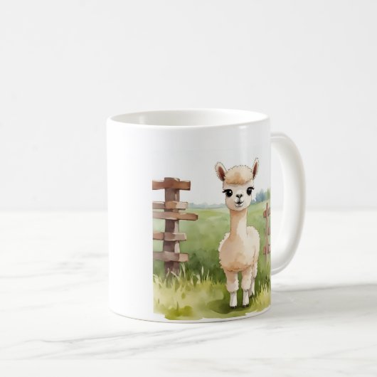Schattigee Baby Alpaca Mok Custom Coffee Cup (Voorkant rechts)