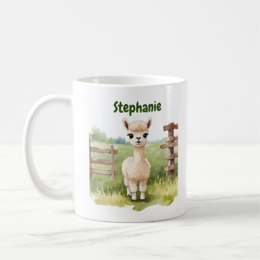 Schattigee Baby Alpaca Mok Custom Coffee Cup (Links)