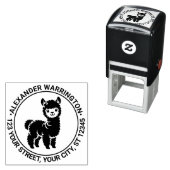 Schattigee Baby Alpaca Standing #1 Naam Retour Adr Zelfinktende Stempel (In situ)