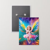 Schattigee Baby Angel Wings Art-38424 Button (Voorkant / Achterkant)