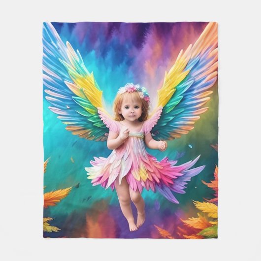 Schattigee Baby Angel Wings Art-38424 Fleece Deken (Voorkant)