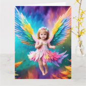 Schattigee Baby Angel Wings Art-38424 Kaart (Gele Bloem)