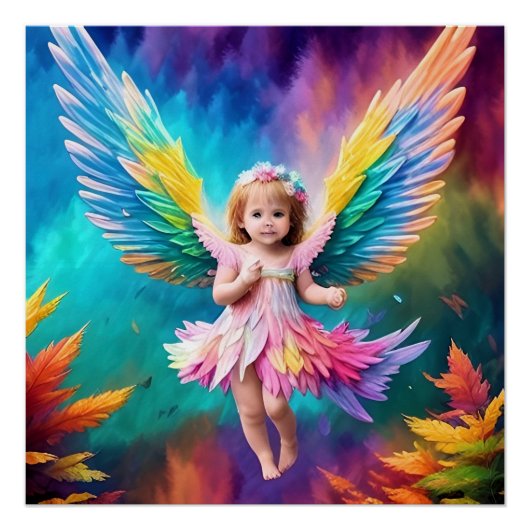 Schattigee Baby Angel Wings Art-38424 Perfect Poster (Voorkant)