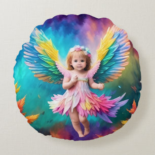 Schattigee Baby Angel Wings Art-38424 Rond Kussen