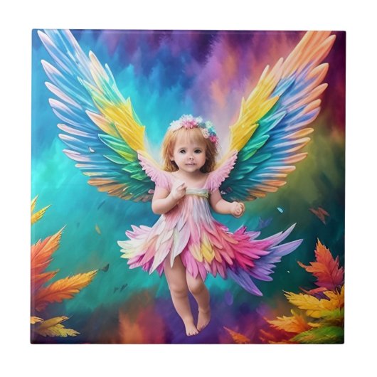 Schattigee Baby Angel Wings Art-38424 Tegeltje (Voorkant)