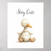 Schattigee Baby Animal Duck Verblijf Schattigee Kw Poster (Voorkant)