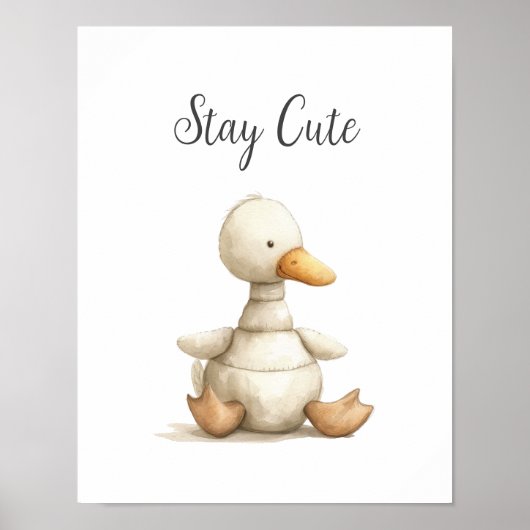 Schattigee Baby Animal Duck Verblijf Schattigee Kw Poster (Voorkant)