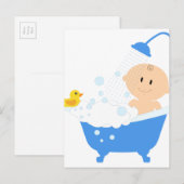 Schattigee Baby badkuip Uitnodiging Briefkaart (Voorkant / Achterkant)