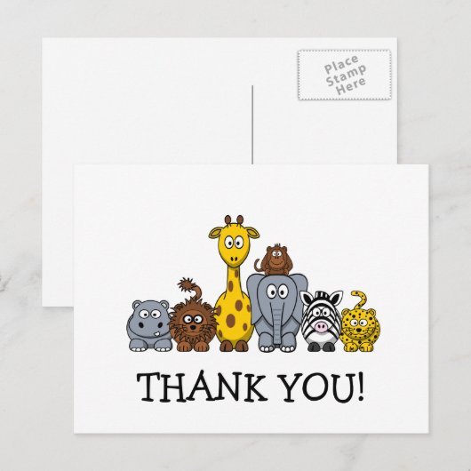 SCHATTIGEE BABY BEDANKT BRIEFKAART (Voorkant / Achterkant)