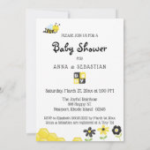 *~* Schattigee Baby Bee Baby Girl Shower Uitnodigi Kaart (Achterkant)