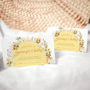 Schattigee Baby Bee & Floral Hoe groot is mama's b Informatiekaartje