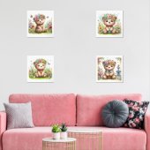Schattigee Baby Beren Bloemenkwekerij Print Set (Woonkamer)
