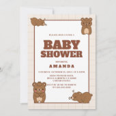Schattigee Baby Beren – Bruin Neutraal Baby shower Kaart (Voorkant)