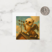 Schattigee baby Big Eye Hippogriff Grappige Fantas Notitiekaartje (Voorkant / Achterkant in situ)