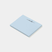 Schattigee Baby Blauw Aangepaste Naam Post-it® Notes (Schuin)