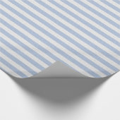 Schattigee baby blauw en witte strepen cadeaupapier (Hoek)