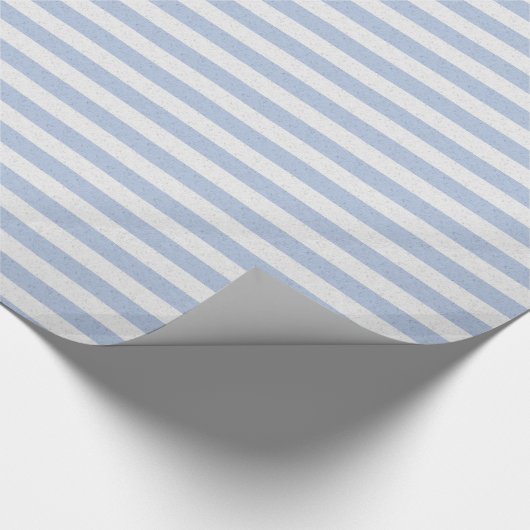 Schattigee baby blauw en witte strepen cadeaupapier (Hoek)