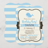 Schattigee baby blauwe walvis; strepen kaart (Voorkant / Achterkant)