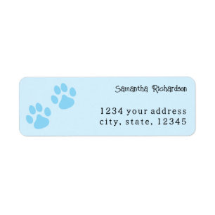 Schattigee Baby Blue Animal Pawprint Etiket