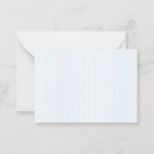 Schattigee Baby Blue Bow en Stripes Border Notitiekaartje (Achterkant)