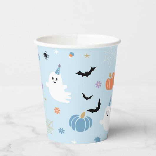 Schattigee Baby Blue Ghost Halloween Papieren Bekers (Links)