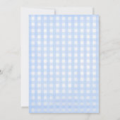 Schattigee Baby Blue Gingham met Bow Baby shower Kaart (Achterkant)