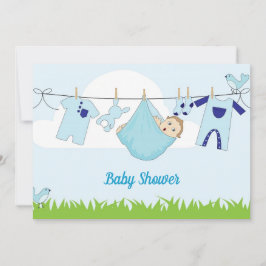 Schattigee Baby Blue Sky Baby Boy Shower Uitnodigi Kaart