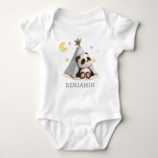 Schattigee Baby Boho Panda Verjaardag Romper (Voorkant)