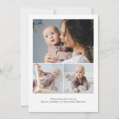 Schattigee Baby Boy Blauwe Voetafdruk Pasgeboren F Aankondiging (Achterkant)