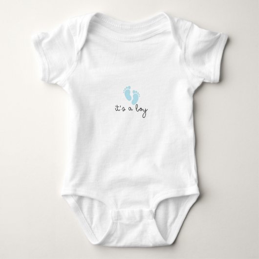 Schattigee Baby Boy Bodysuit met Voetafdrukken (Voorkant)
