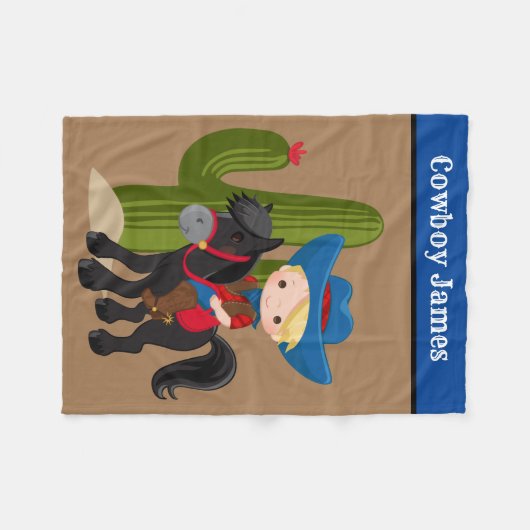 Schattigee baby boy cowboy naam deken toevoegen (Voorkant (Horizontaal))