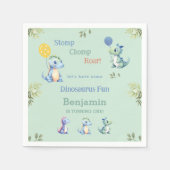 Schattigee Baby Boy Dinosaurus 1e Verjaardagsfeest Servet (Voorkant)