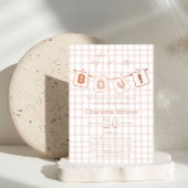 Schattigee Baby Boy Douche Brown Gingham Notedry Kaart